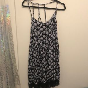 Lace trimmed floral dress